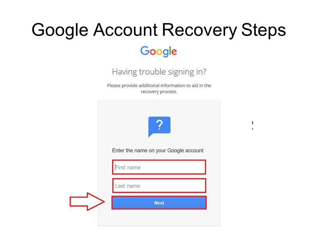 google recovery account