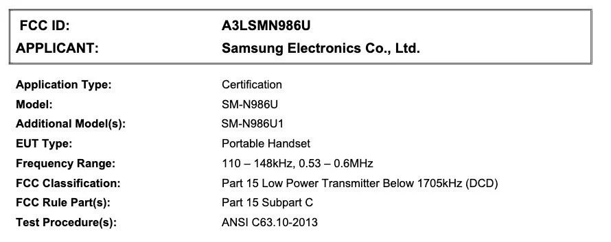 Galaxy Note 20 Plus SM N986U FCC Certification | Techlog.gr - Χρήσιμα νέα τεχνολογίας