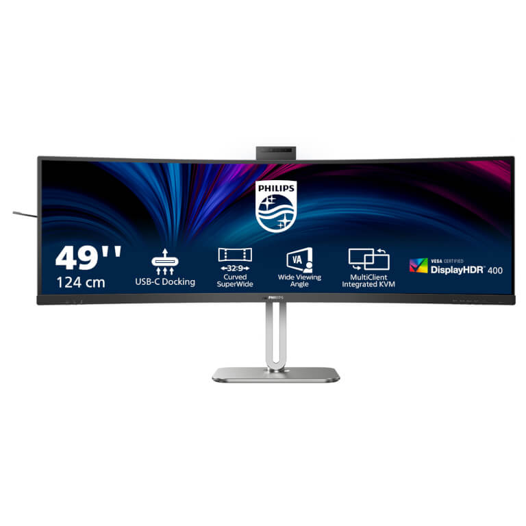 Η νέα οθόνη Philips 49B2U5900CH με Busylight και Webcam με λειτουργία WindowsHello™ εμφανίζει νέες ευκαιρίες για συνεργασία στον χώρο εργασίας