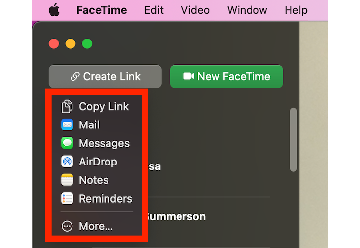 choose how you would like to share the facetime link on your mac1 | Techlog.gr - Χρήσιμα νέα τεχνολογίας